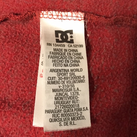 Mens Medium Red DC Hoodie - Picture 6 of 7